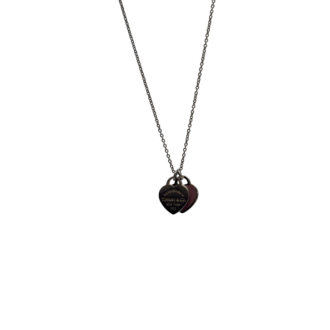 Tiffany & Co. Halskette Zwillingsherzen rosa in 925 Silber