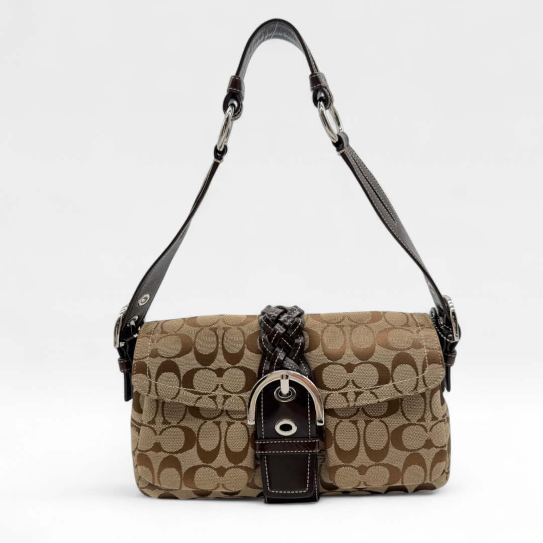 Coach Handtasche Signature monogram beige