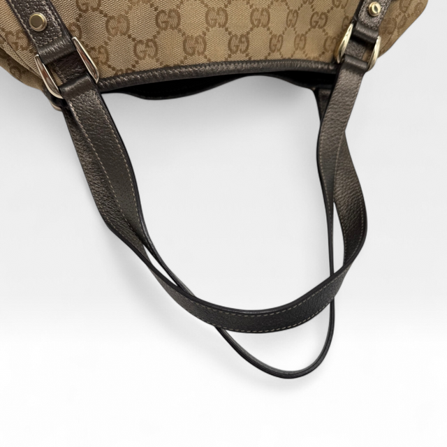 Gucci Handtasche Abbey Shopper khaki Lederdetails monogram beige