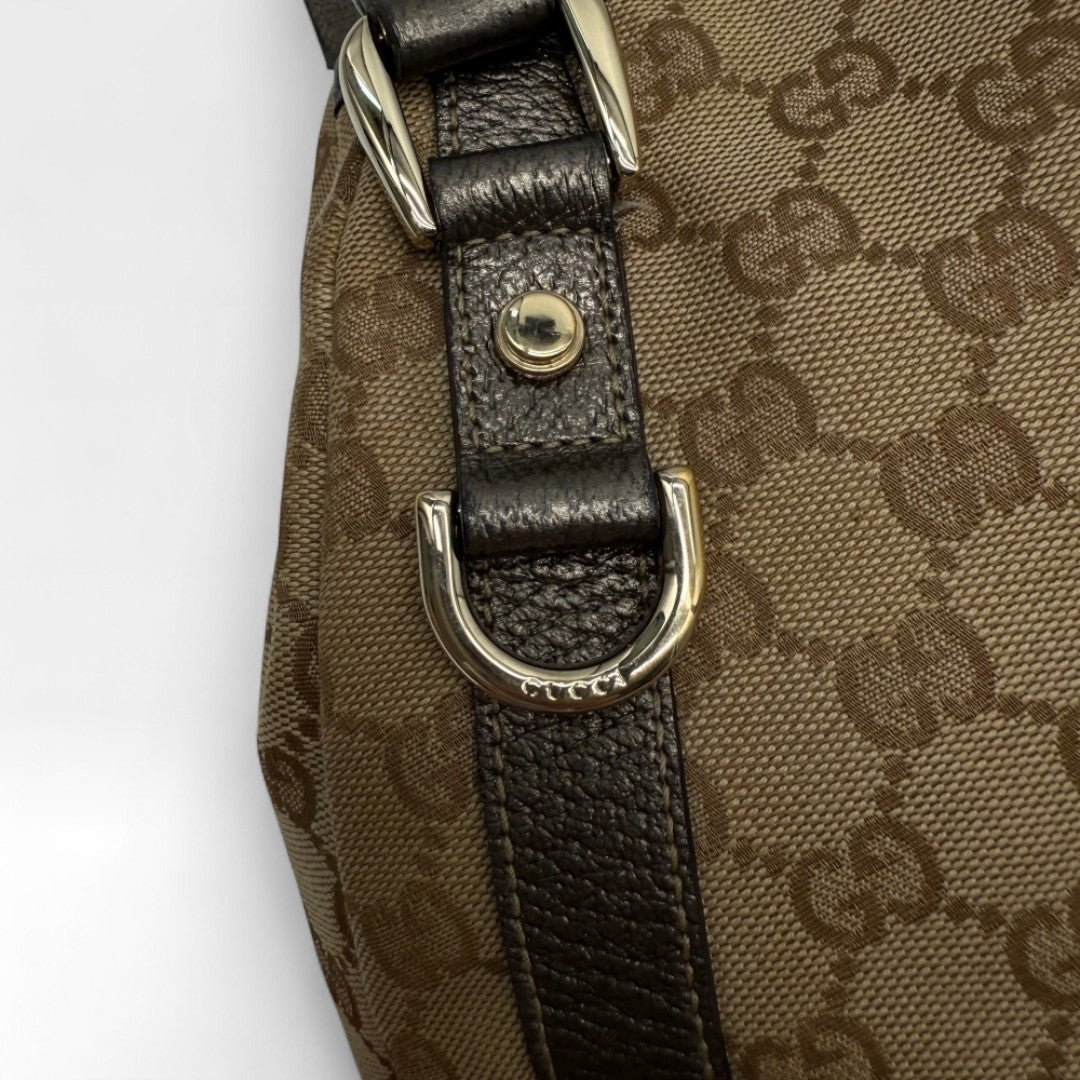 Gucci Handtasche Abbey Shopper khaki Lederdetails monogram beige