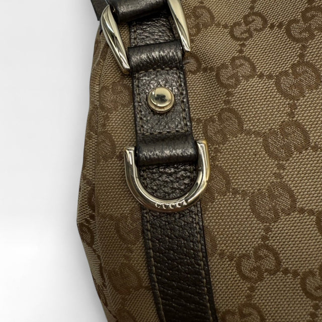 Gucci Handtasche Abbey Shopper khaki Lederdetails monogram beige