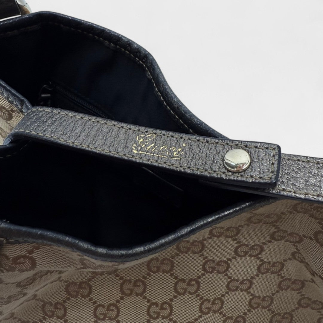 Gucci Handtasche Abbey Shopper khaki Lederdetails monogram beige
