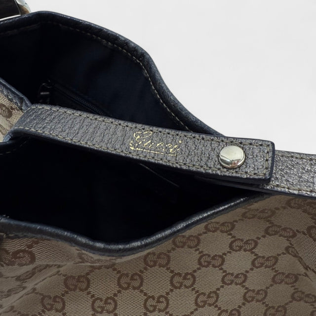 Gucci Handtasche Abbey Shopper khaki Lederdetails monogram beige