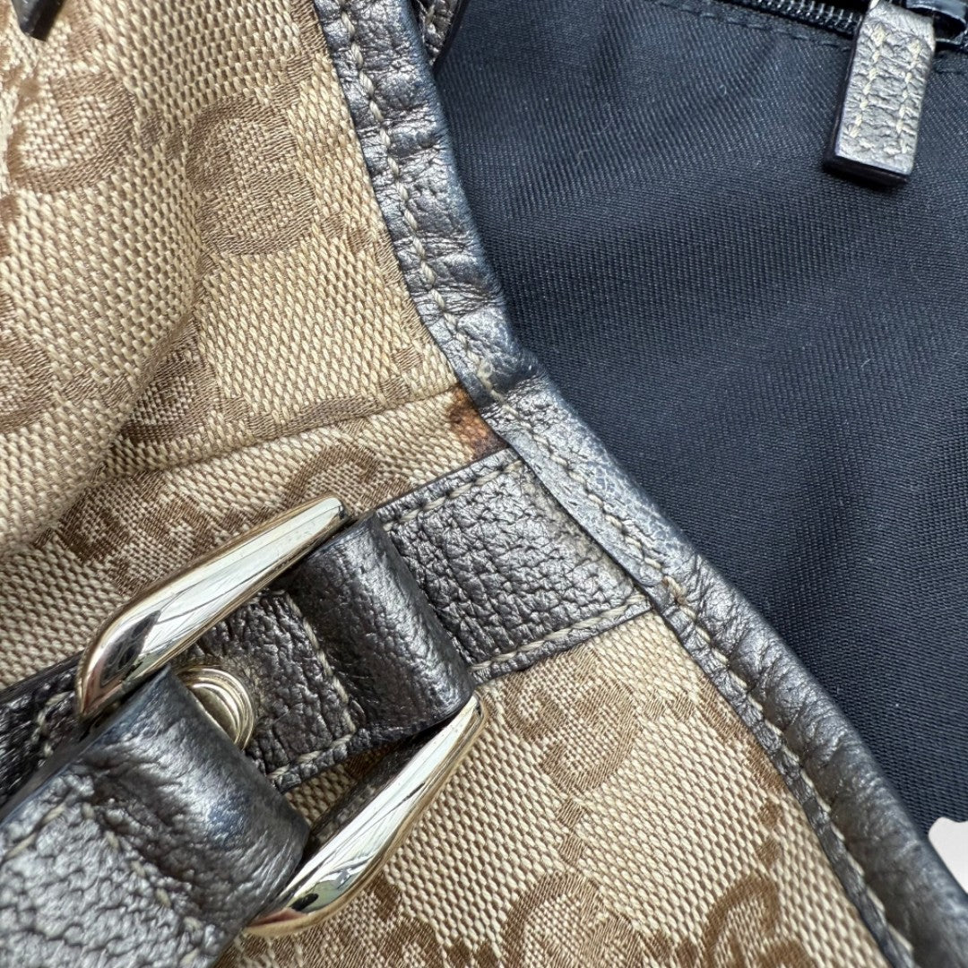 Gucci Handtasche Abbey Shopper khaki Lederdetails monogram beige