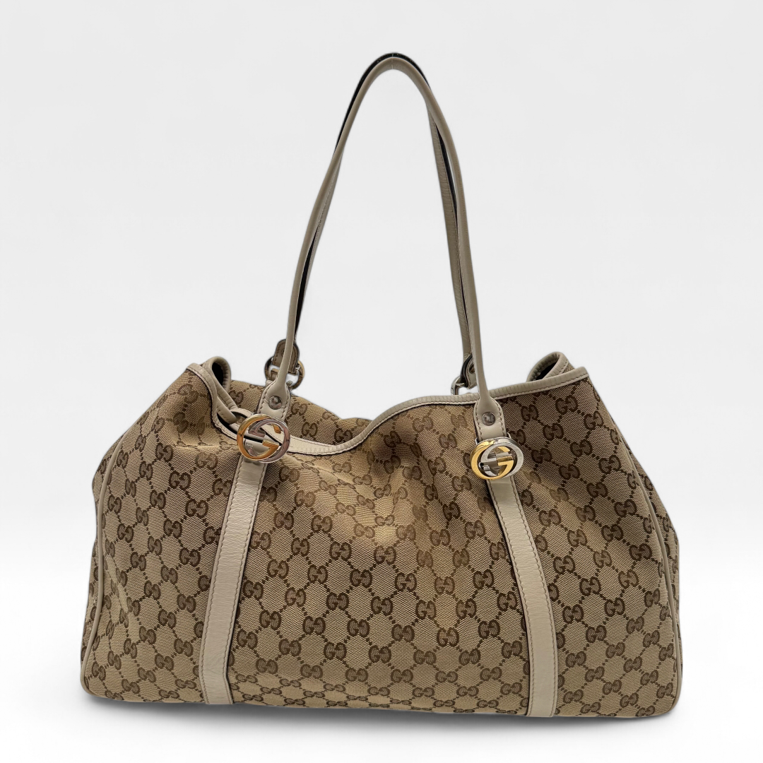 Gucci Handtasche Shopper GG Twins monogram beige