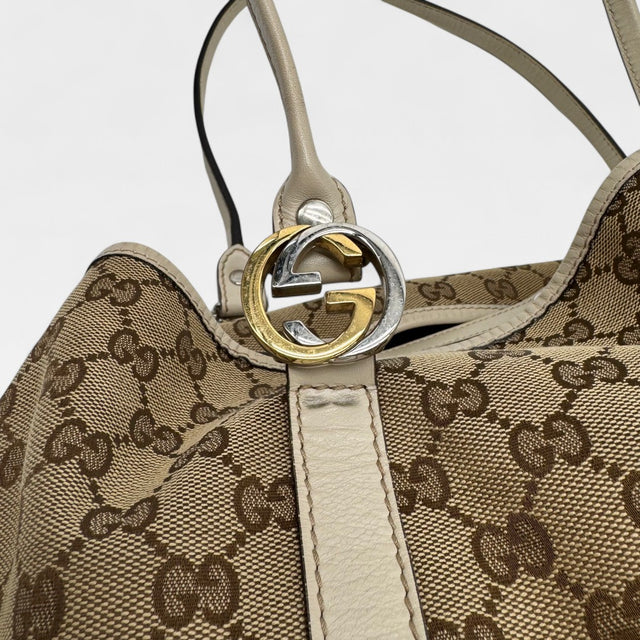 Gucci Handtasche Shopper GG Twins monogram beige