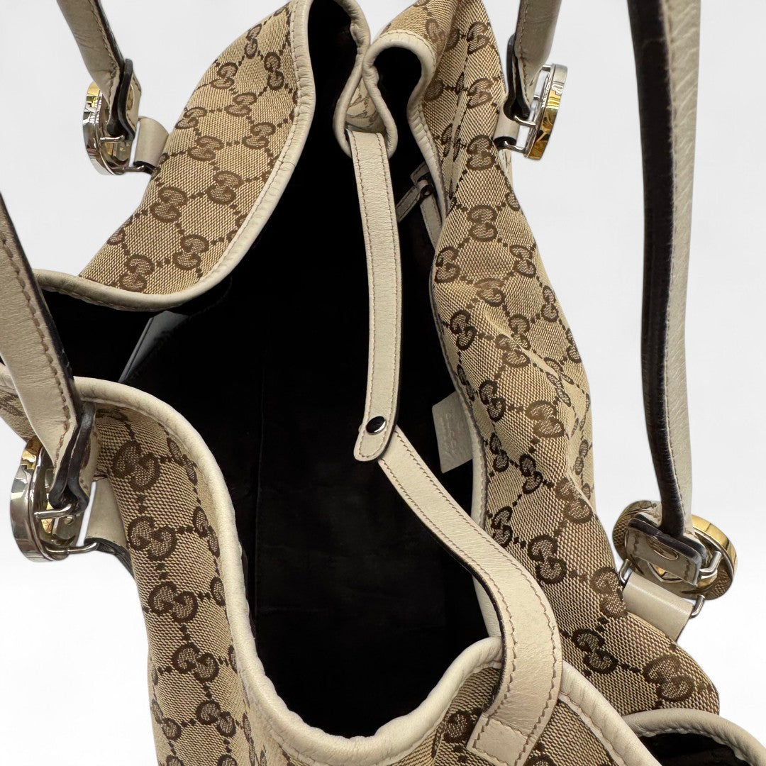 Gucci Handtasche Shopper GG Twins monogram beige