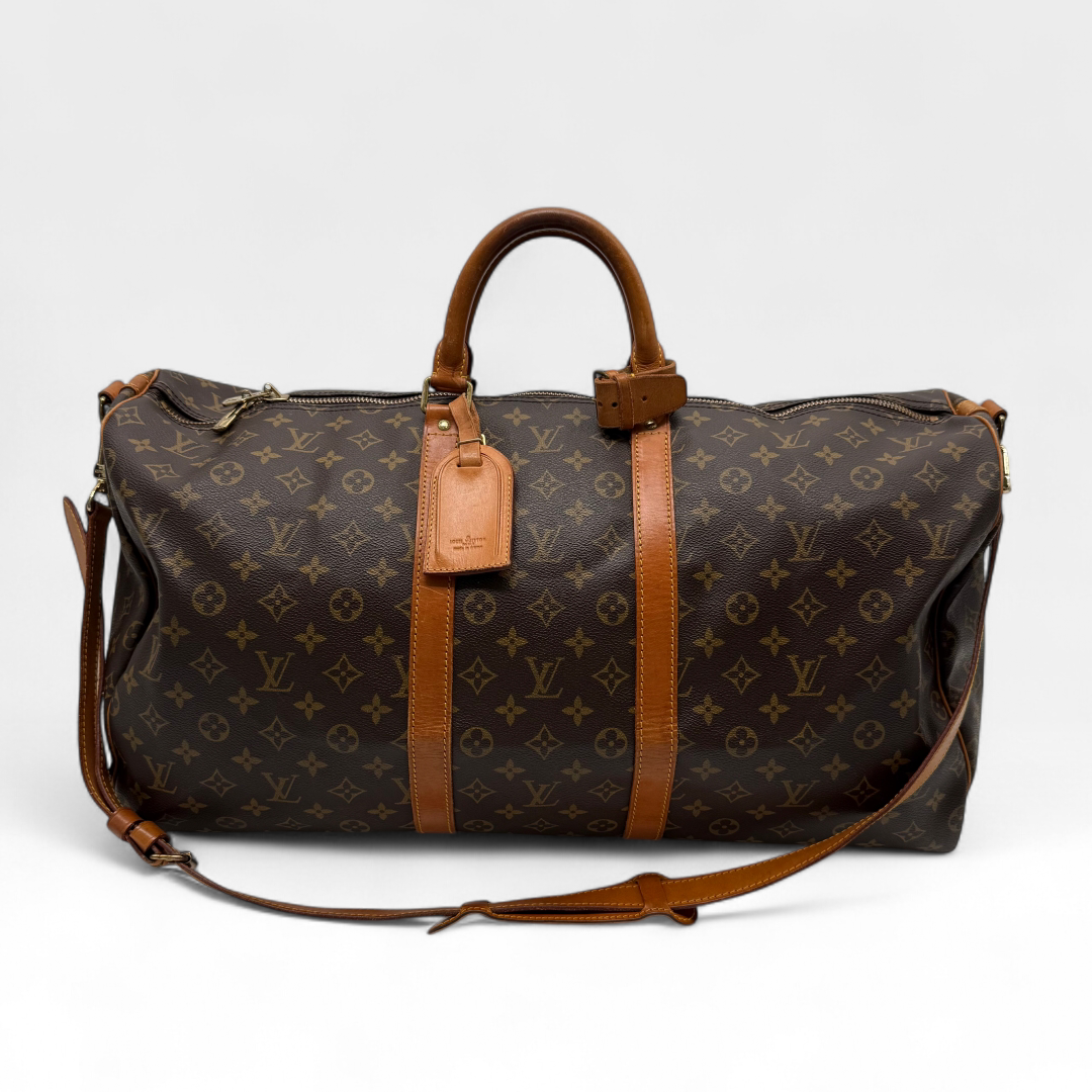 Louis Vuitton Reisetasche Keepall 55 mit Umhängegurt monogram braun